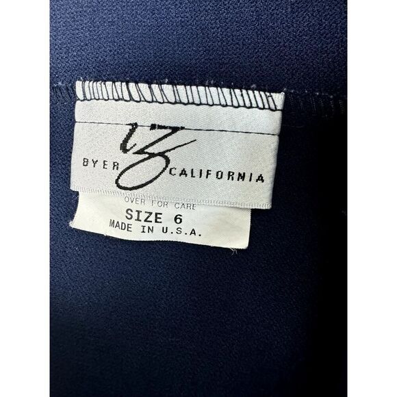 Vintage 1990s Flare Pants Navy Blue Byer California Made in USA - Girls Size 6 - Picture 6 of 9